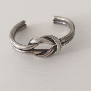 Sterling silver love knot cuff bracelet